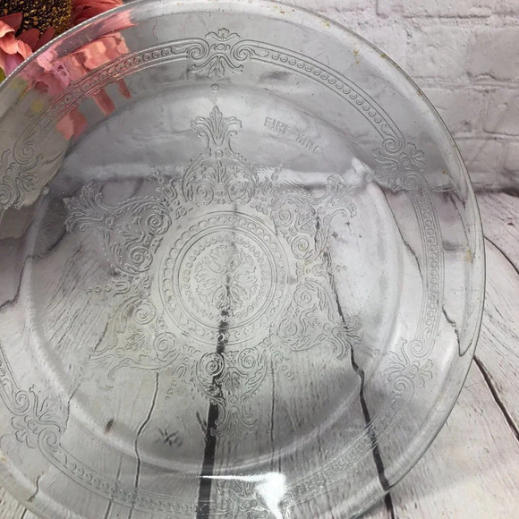 vintage fire king embossed pie plate - Picture 2 of 8